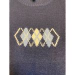 Divided Navy Blue Argyle Knit Sleeveless Dress Size Medium Purple Photo 2