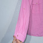 ZARA Pink Roll Tab Double Breasted Button Down Shirt Size Medium Photo 3