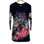 Ted Baker Vyr Dress Focus Bouquet Floral Print Black Mini Tunic Size 2 Photo 3