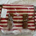 NWT: red & white striped cloth purse Photo 0