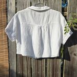 Love Note Love Notes button down crop top white gauze shirt S Photo 8