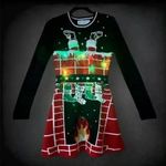 Christmas Sweater Dress Ladies Medium Xmas Sweater Party Lights Work Gr… Photo 2