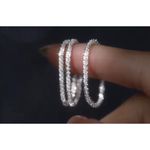 Boutique NEW Dainty Diamond Cut White Gold Plated‎ Silver Bendy Ring, Size 5 Photo 13