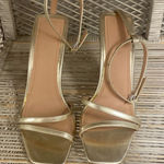 Truffle Collection  Gold Strap Square Front Heel Size 6 Photo 0