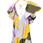 NWT La Ligne Stella Tiered Ruffle Cotton Midi Dress Lavender Swirl Size Small Purple Photo 14