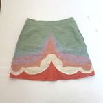 Valentino paneled mini skirt pastel green pink multicolor linen 4 Photo 3