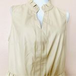 Cato  Cream/Beige Faux Leather Sleeveless Dress. Photo 1