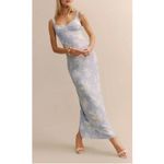 Reformation NWT  Reverie Dress Size 0 Bijou Blue Floral Maxi Formal Cocktail Photo 5