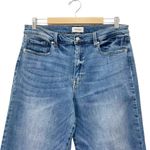 Pistola Super High Rise Straight Cropped Jeans Medium Wash Raw Hem Size 32 | 14 Photo 3