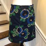 Tory Burch Navy Emerald & Black Pencil Skirt with Oversized Floral Pattern Sz 2 Photo 15