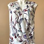 3.1 Phillip Lim | White Sleeveless Floral Spliced Blouse Sz 8 Photo 0