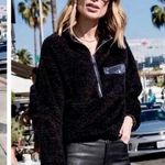 ANINE BING Sierra Pullover in Black Size Medium Teddy Sherpa Photo 0