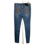 Miss Me Miss‎ Me Skinny Jeans Womens Sz 28 Medium Wash Thick Stitch Studed Bling JP61035 Photo 5