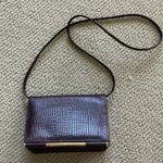 Vintage Elka 1980s Crocodile Skin Hard Case Accordion Style Crossbody Bag Purse Brown Photo 0