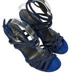 Stuart Weitzman Stuart Whitman blue suede rope espadrille wedge sandals 9 Photo 5