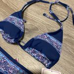 NWT Paisley Striped Bikini Swim Suit Set Purple Size M Photo 2