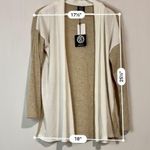 Bobeau Women’s Open Front Two Tone Cardigan Ivory & Oatmeal Size Medium NWT Photo 3