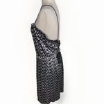 ZARA NWT Shimmery Metallic Silver Black Ruffle Party Mini Dress Size Large Photo 4