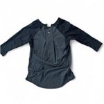 Lululemon heather dark grey and black 3/4 sleeve half zip top Photo 1