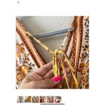 Umgee Boho Yellow Floral Print Maxi Dress V Neck Long Sleeve Tie Back High Low Photo 7