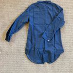 Boutique NWT- Blue Denim Style Long Sleeve Tunic Top Medium Photo 3
