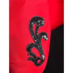 1980s Jitwo’s by Harmon & Co Black Velvet Cocktail Dress w Red Bow XS Photo 12