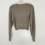 Free People  Going For Gold Sweater in Metallic Rosé Size XS Photo 3