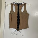 I am gia  tan brown corset cinch back logo top size Medium Photo 4