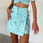 ZARA NEW Women’s Floral Bow Skort Skirt Mini Photo 7