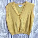 Clan Douglas Pure Geelong Wool Vest Yellow Made in Scotland Vintage Size L Photo 0