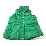 Old Navy Green Puffer Vest Women’s Large Quilted High Neck Zip Snap Winter Layer Photo 0