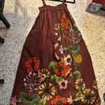 Anthropologie Maeve Beaujardin Maxi Dress in a rust brown with floral med Photo 6