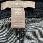 Chico's Chico’s Dark Wash Rhinestone Back Pockets Straight Leg Denim Jeans Size 6 Short Photo 1