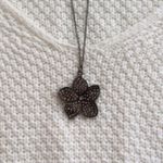 Forever 21 Tropical flower plumeria rhinestone necklace bronze colored women’s Photo 2