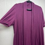 Dressbarn Cardigan Women 3X Open Front Short Sleeve Soft Stretch Workwear Casual Purple Photo 4