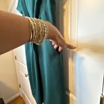 Ann Taylor  Dress Petite Teal Green Cap Short Sleeve Twist Front Sheath Size 0P Photo 3