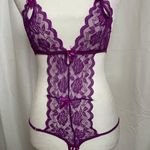 Women's Purple Lace Teddy Lingerie S Photo 0