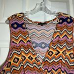 Mlle Gabrielle  Multicolor Print V Neck Sleeveless Midi Dress 3X Photo 3