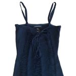 Maniere De Voir  - Laddered Lace Up Knit Mini Dress in Black Photo 1