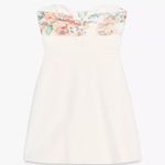 ZARA  Floral White Strapless Dress Photo 10