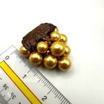 Gold faux pearls grape cluster dress clip Photo 5