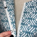 Coldwater Creek  size 6 3/4 sleeve hidden hook close multi aqua blue green Photo 3