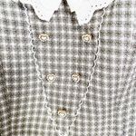 Japanese Kawaii Pastel Baby Blue Tweed White Lace Ruffle Corset Vest Blazer Top Size XS Photo 9