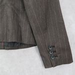 Worthington Brown Pinstripes Notch Short Blazer Coat Suit Jacket Petite Small Photo 5