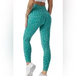 RYDERWEAR Stylish Teal Leopard Print Women's Leggings‎ Blue Photo 1