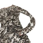 Rebecca Taylor Animal Print Long Sleeve Stretch Dress Mini Ruched Size 4 Women's Photo 4