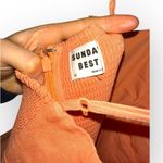 Aritzia  Sunday Best Quaint Linen cotton mini square neck mini dress orange sz XS Photo 9