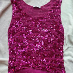 Gerard Darel Hot Pink vintage y2k viral crochet beaded bead sequin embellished tank top Photo 0