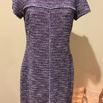 Karl Lagerfeld  Purple Tweed stretch  Midi Dress size 8 Photo 0