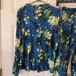 Ambrielle Women's Size XL Pajama Set Long Sleeve Shirt & Pants Pockets Stretchy Blue Photo 3